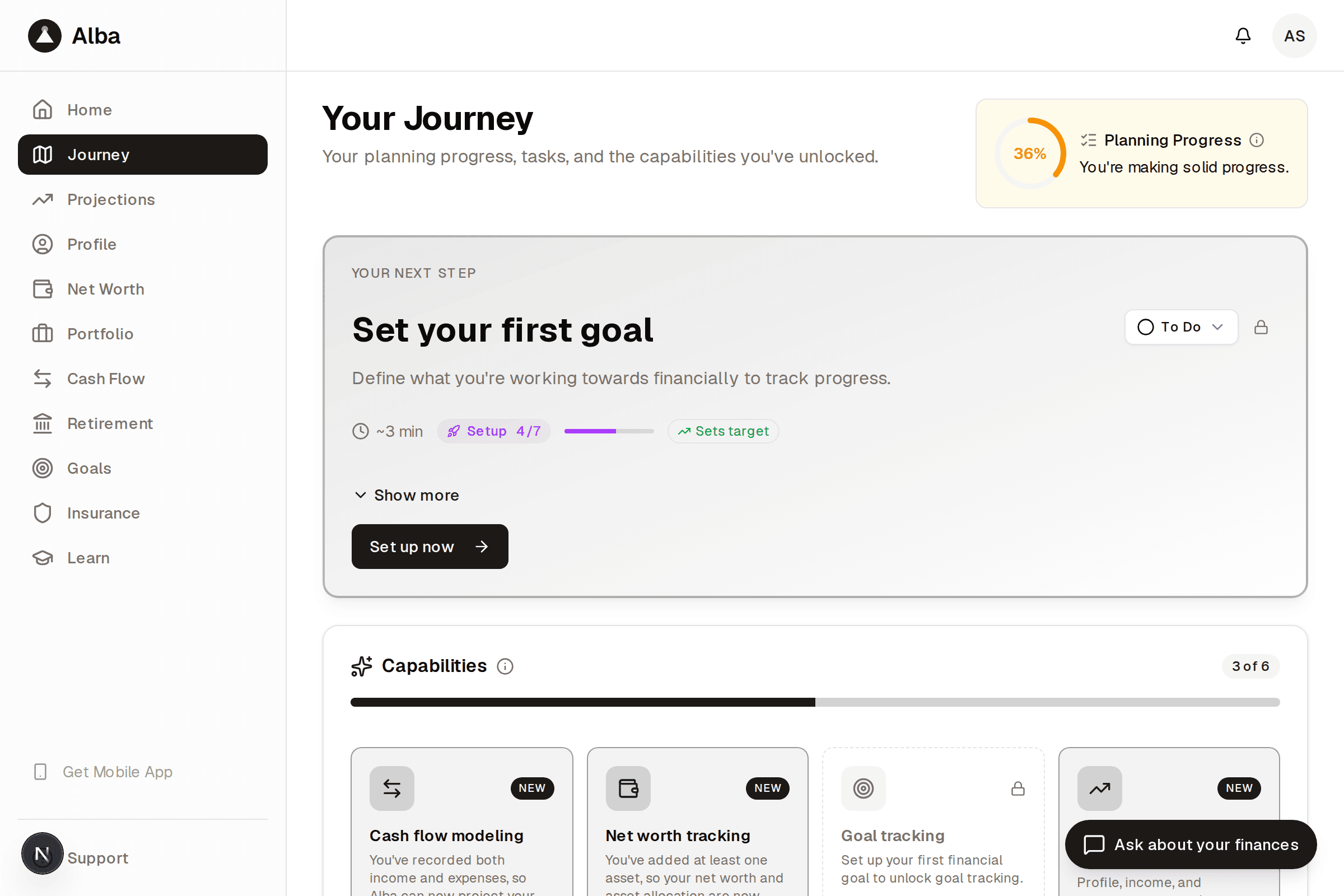 Alba next-steps task list with prioritized actions